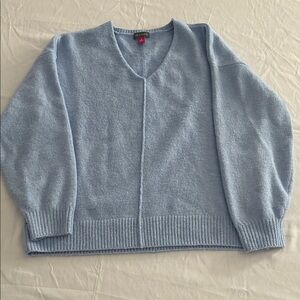 Vince Camuto Sky Blue V-Neck Sweater